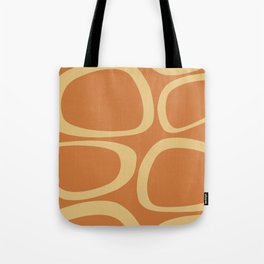 Mid Century Modern Funky Ovals Pattern Yellow and Orange Tote Bag