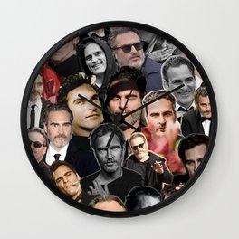 Joaquin Phoenix collage Wall Clock