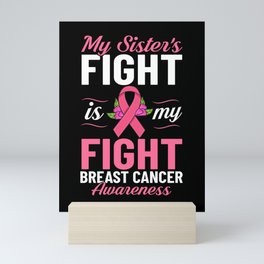 Breast Cancer Ribbon Awareness Pink Quote Mini Art Print