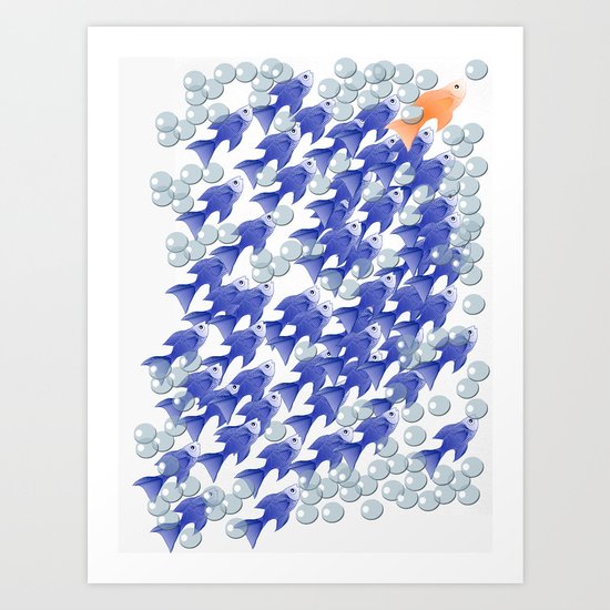 100 fishes Art Print