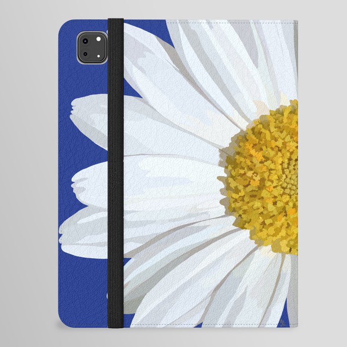 White marguerite blossom on blue  iPad Folio Case