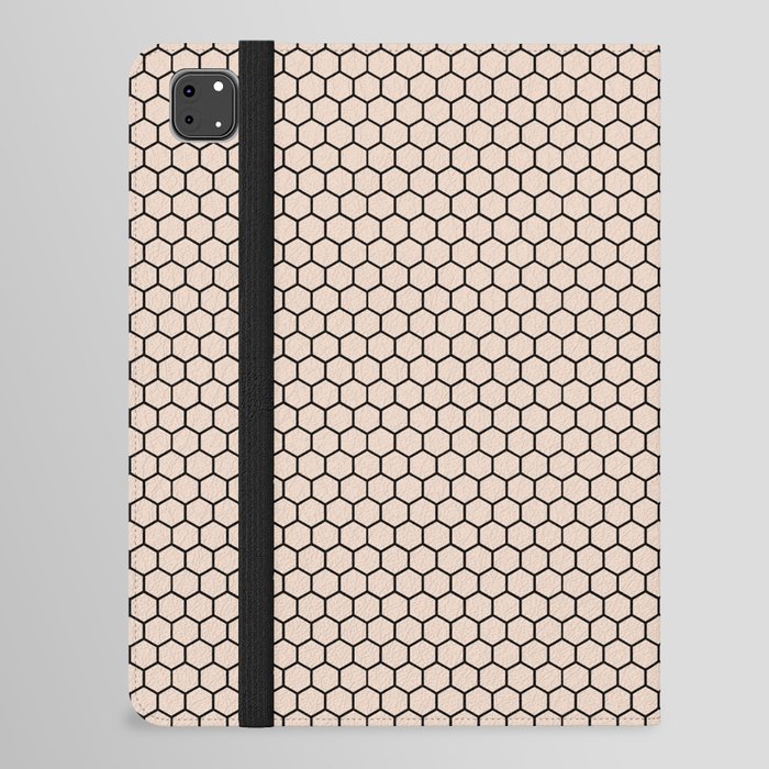 Rose Gold Black Honeycomb Pattern iPad Folio Case