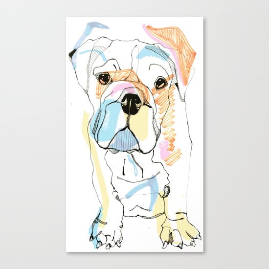 Bulldog Colour Canvas Print
