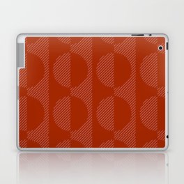 Stripes Circles Squares Mid-Century Checkerboard Red White Laptop Skin