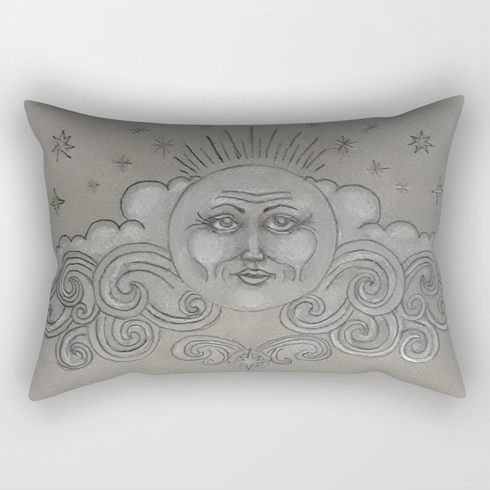 Silver Moon Rectangular Pillow