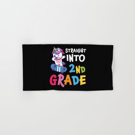 Straight Into 2nd Grade Dabbing Unicorn Hand & Bath Towel