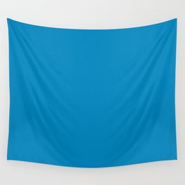 Medium Blue Solid Color Pairs Pantone Blithe 17-4336 TCX Wall Tapestry
