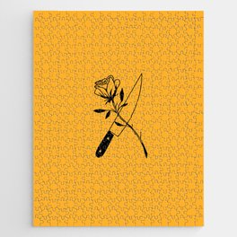 Knife and Rose Drawing Jigsaw Puzzle