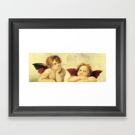 Cherubim Angels Sistine Madonna Raphael Framed Art Print