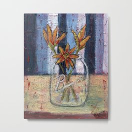 Flowers in Jar Metal Print