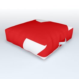 Number 2 (White & Red) Outdoor Floor Cushion