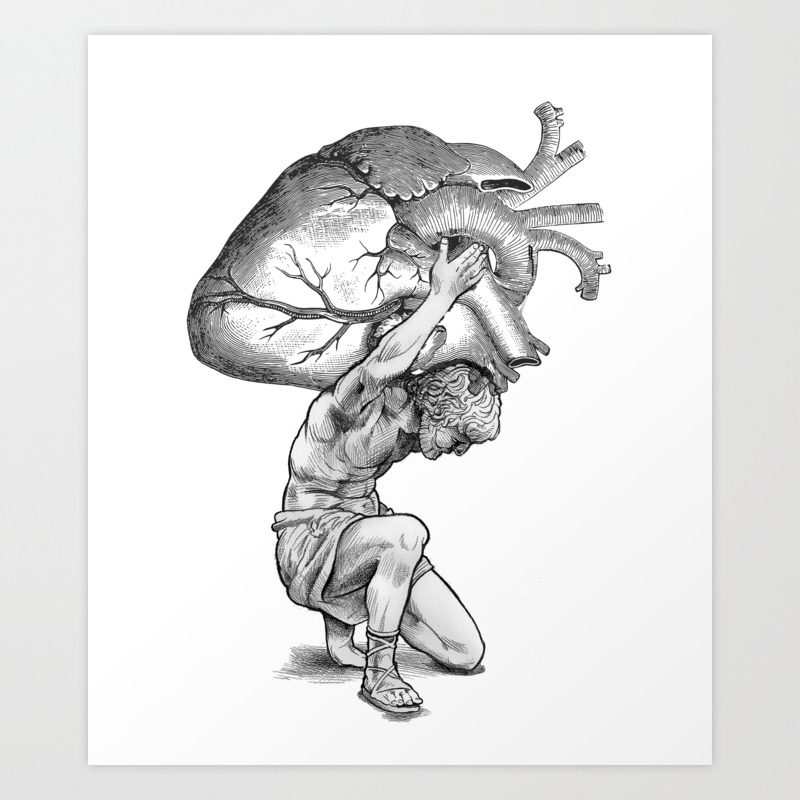 Heavy Hearted The Weight Of The World Art Print By Objetdart Society6