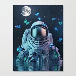 Astronaut and Butterflies Canvas Print