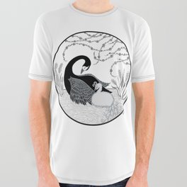 Black Swan and Moonlark All Over Graphic Tee