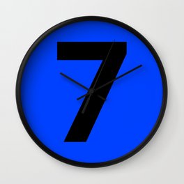 Number 7 (Black & Blue) Wall Clock