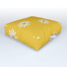 Daisy Field Sunshine Yellow Outdoor Floor Cushion