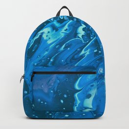 Light Blue Abstract thick paint swirl, colorful background - marble texture happy warm colors and cool colors Backpack