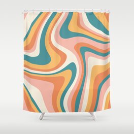 Abstract Wavy Stripes LXIII Shower Curtain