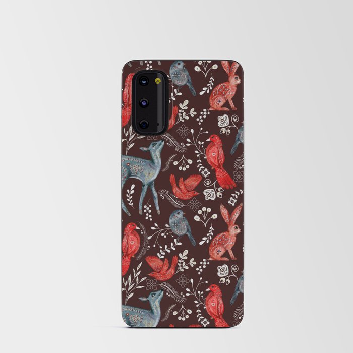 Wild Animal Deer, bird and rabbit Folk Pattern Android Card Case