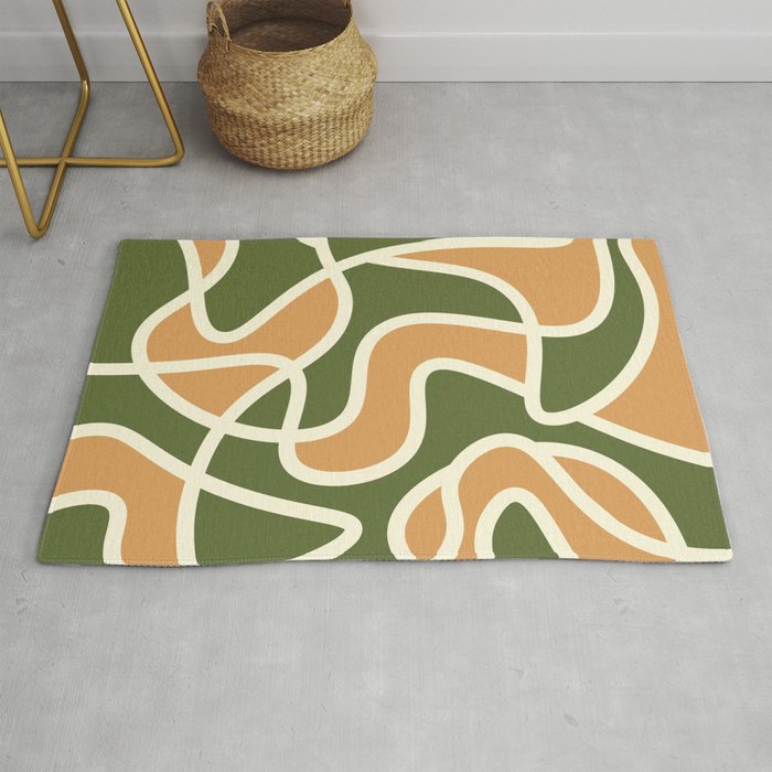 Messy Scribble Texture Background - Earth Yellow and Green Rug