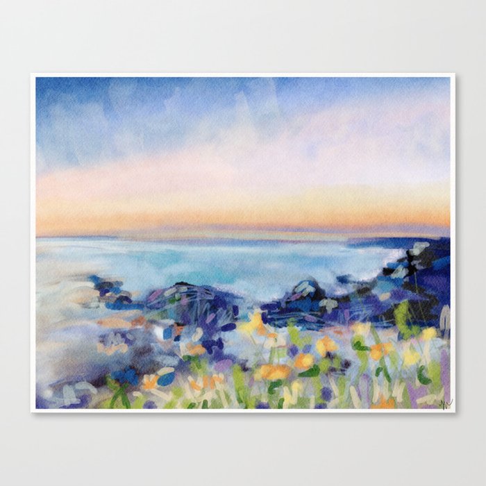Jetty With Flowers Canvas Print