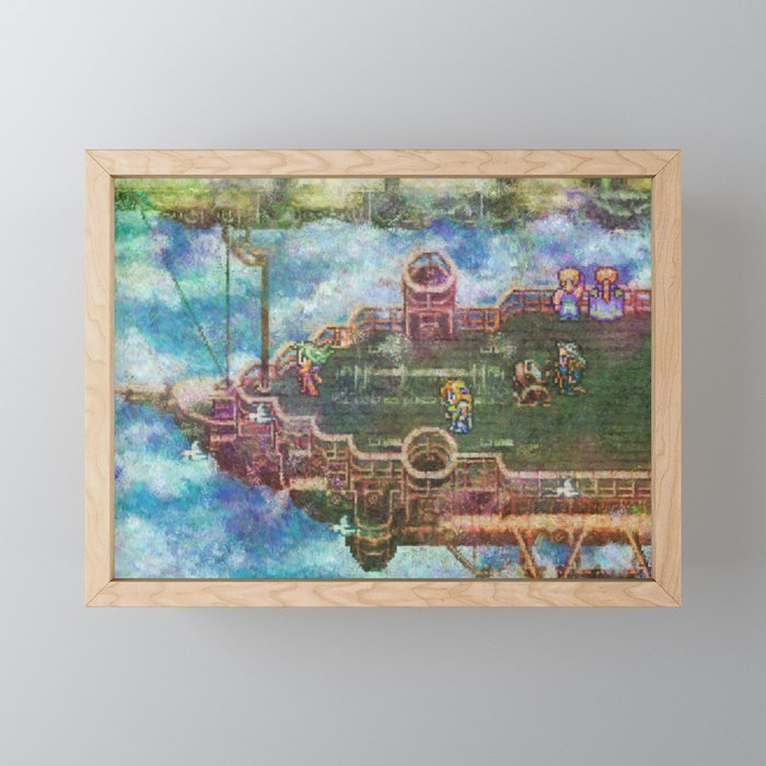 Final Fantasy Vi Terra Branford Airship Impressionist Painting Framed Mini Art Print By Bonbonbunny