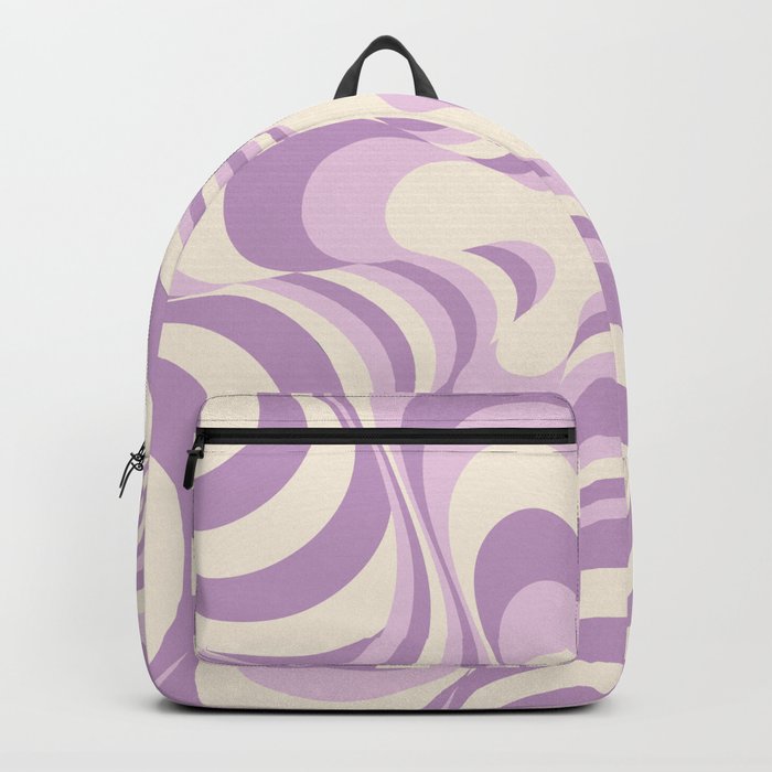 Abstract Groovy Retro Liquid Swirl Purple Pattern Backpack