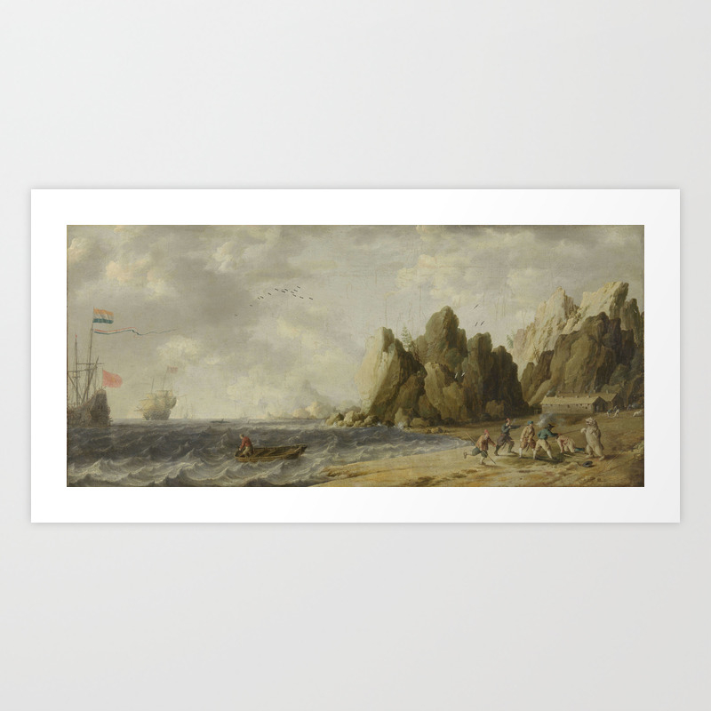Polar Bear Hunt On The Coast Of Norway Bonaventura Peeters I 1635 1652 Art Print By Asarstudios Society6