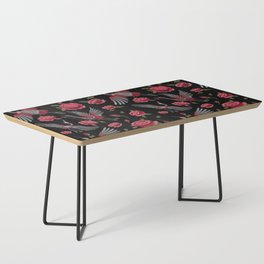 Embroidered Crane Birds & Roses Coffee Table