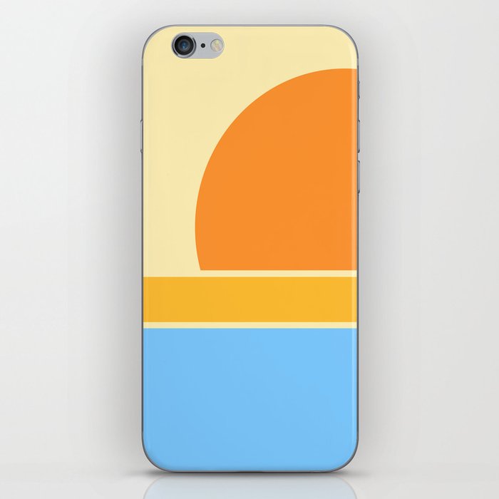 Sunset II - Minimalistic Colorful Wavy Retro Design Art Pattern Geometric iPhone Skin