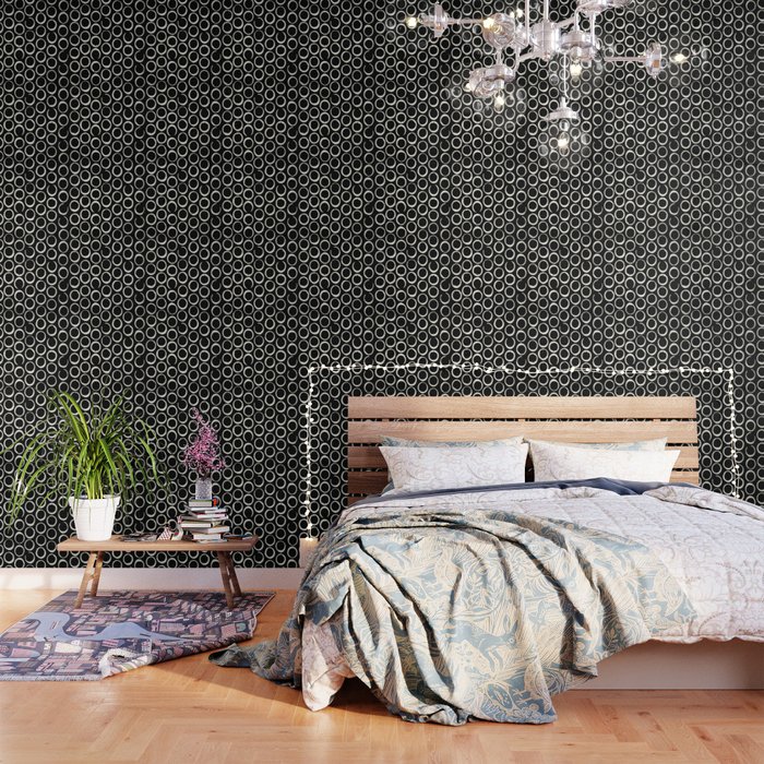 Polka Dots Circles Tribal Cream On Black Wallpaper By