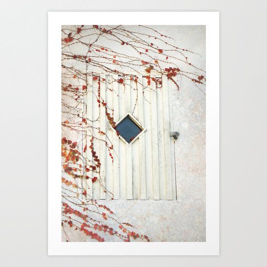 Vintage Autumn - The White Door Art Print