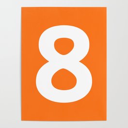 Number 8 (White & Orange) Poster
