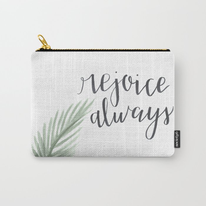 rejoice always // watercolor bible verse palm branch Carry-All Pouch