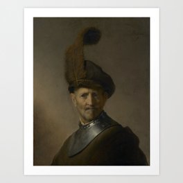 An Old Man in Military Costume Art Print