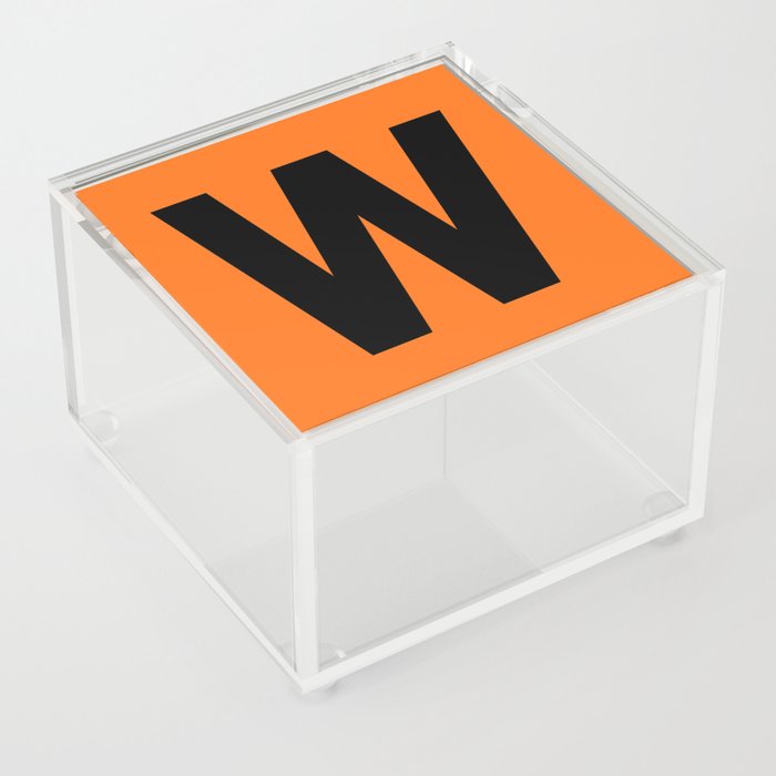 Letter W (Black & Orange) Acrylic Box