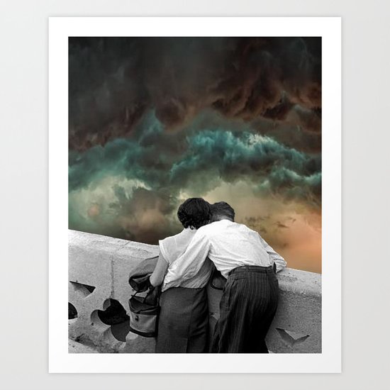 Watching the storms roll in Art Print