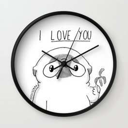 PUG Mochi - I love you Wall Clock