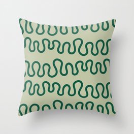 Coral Green Throw Pillow | Print, Art, Curly, Color, Swirl, Curl, Curated, Bold, Modern, Nature 