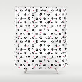 Dog paws and small bone Shower Curtain