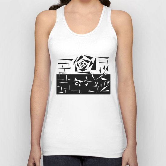 Abstract rose. black and white . 1 Unisex Tank Top