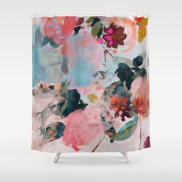floral bloom abstract painting Shower Curtain