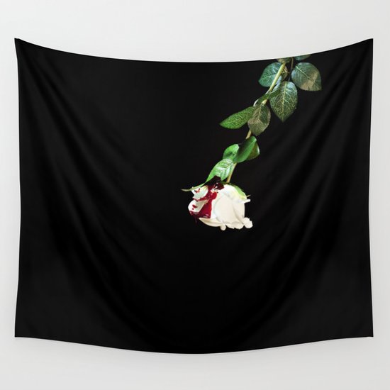 White Rose Covered With Blood Wall Tapestry By Grenar Society6