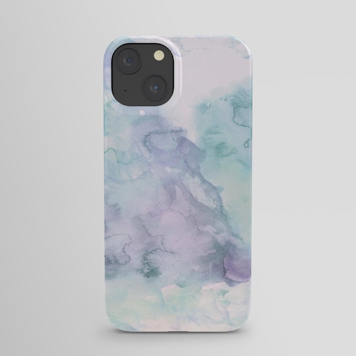 Pastel modern purple lavender hand painted watercolor wash iPhone Case