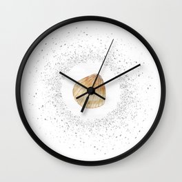 Watercolor Seashell and Sand Circle Wall Clock
