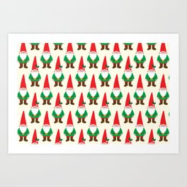 Christmas gnomes Art Print