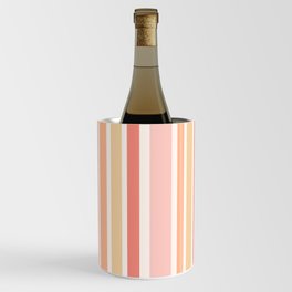 Pastel Pink and Peach Orange Romantic stripes Wine Chiller