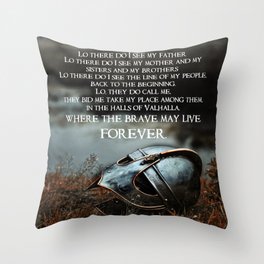 Brave May Live Viking Prayer Throw Pillow