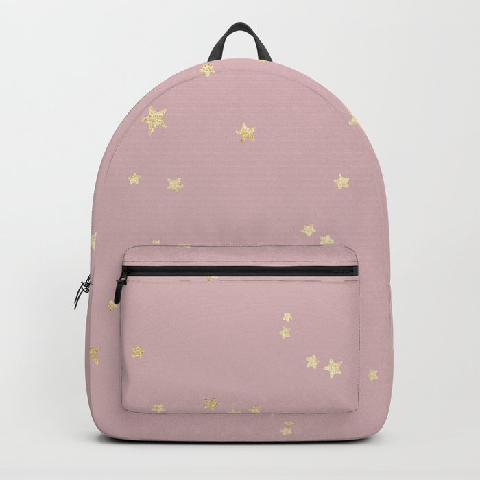 Pretty Pink & Gold Stars Backpack
