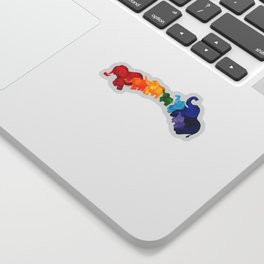 Elephant Rainbow Sticker